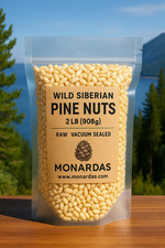 Raw Pine Nuts 2LB Siberian Taiga Vacuum Packed Vegan Gluten-Free Monardas