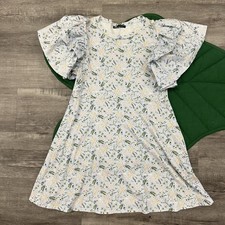 Zara Womens Small Blue Floral Ruffle Sleeve Dress