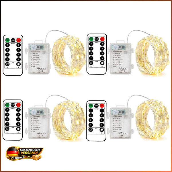 LED Lichterkette 5M 50 Leds Batterie Mit Fernbedienung Und Timer Deko-image
