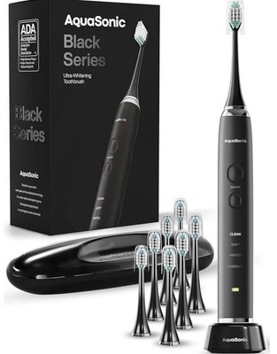 Aquasonic Black Series Ultra Whitening Toothbrush   ADA Accepted Electric NEW