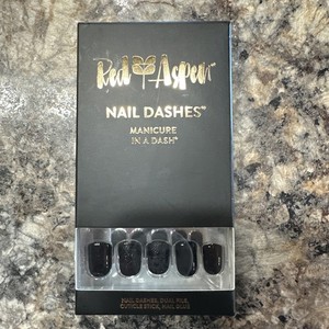 Red Aspen Nail Dashes- Ali’s Black Tie Affair NEW Matte Sparkle Black New