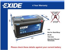 Battery fits AUDI A3 A2 S3 TT A4 S4 RS6 A6 Q5 A4 Allroad S6 Exide 110