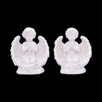 Teelichthalter 2X Engel Cherub Vintage Mit Glaseinsatz 21 Cm