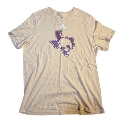 Adidas Amplifier Tee Mens XL Tan Texas State Bobcats Graphic T-Shirt EK0163-2062