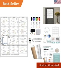 Dry Erase Wall Calendar - 38x26 Inches - Blank Undated Yearly Calendar - Whit...