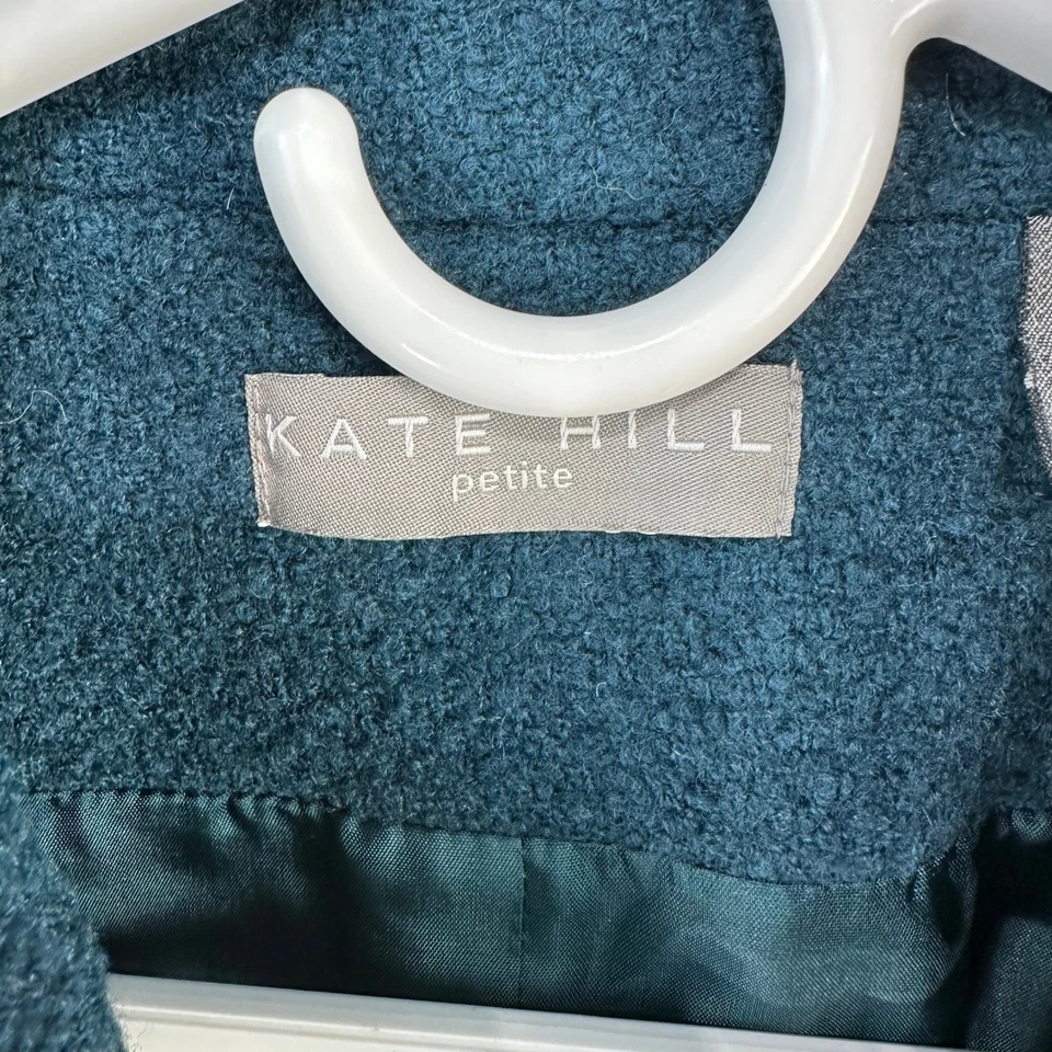 Chaqueta Blazer Kate Hill Petite Azul Teal Mezcla Lana Para Mujer Talla 14P Foto 4 de 4