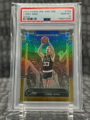 2023 Panini One and One Larry Bird Gold Refractor 9/10 PSA 10 Gem! #194