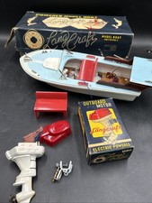 Vintage Lang Craft Powered Model Boat LM- 110 W/box Motor Untested. ML