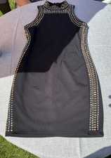 Windsor Embellished High Neck Cocktail Party Dress Black Size S