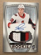 2018-19 Upper Deck The Cup Maxime Lajoie 3 Color Rookie Auto Patch /249