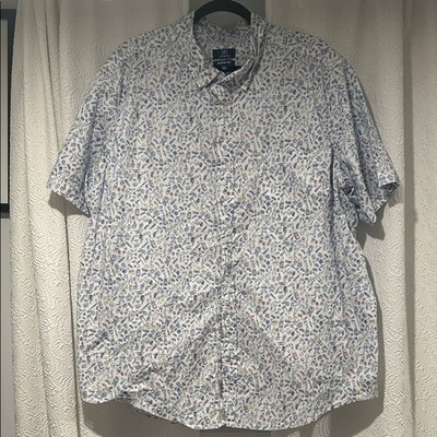 George Men's Casual BBQ Grill Beer Patterned Button Down Shirt 3XL