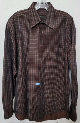 Corneliani Men's Long Sleeve Button Down Dress Shirt Size L Made in Italy