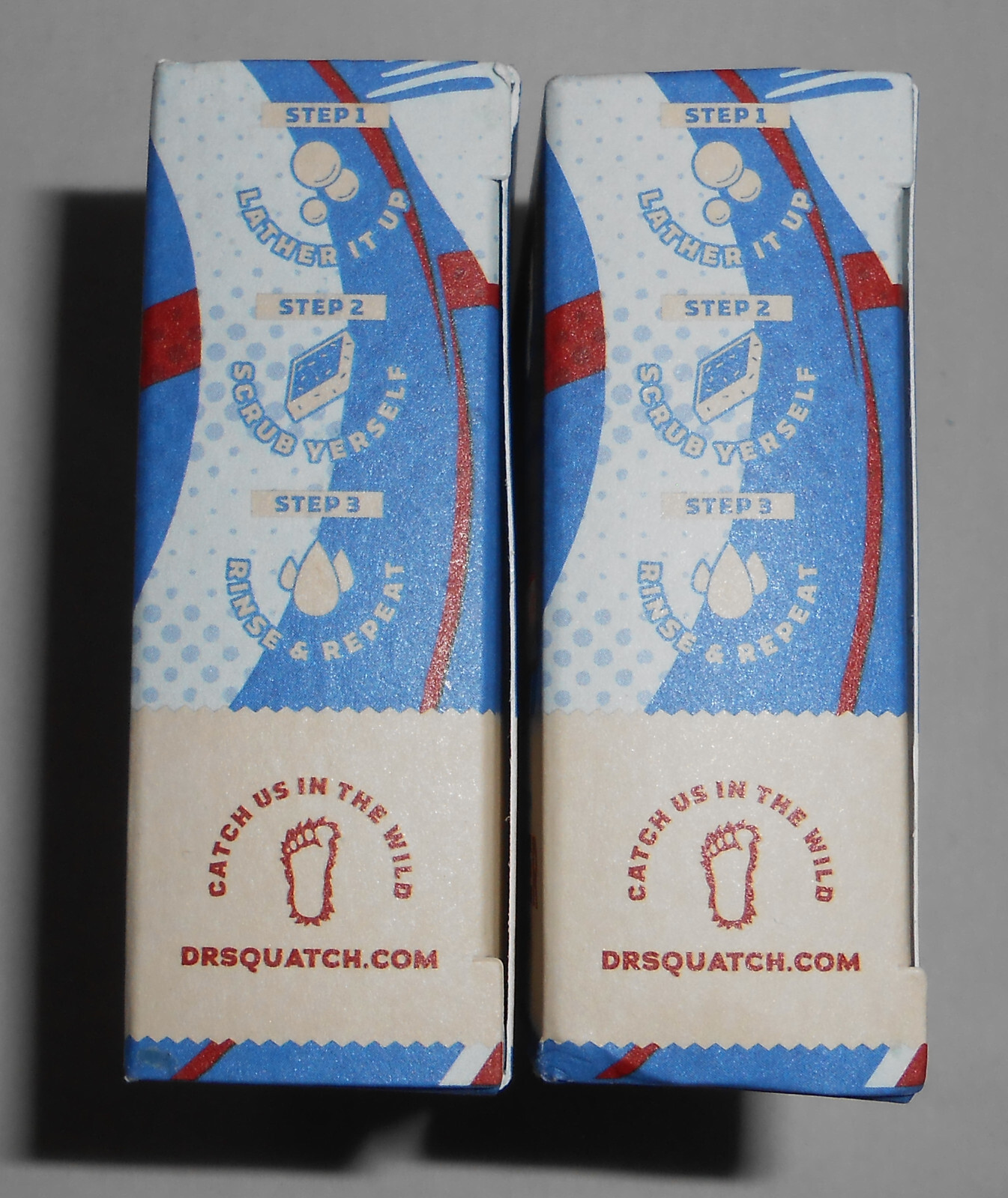 LOT OF 2: New Dr. Squatch Liberty Lather 5oz Bar Soap Light Grit Captain America