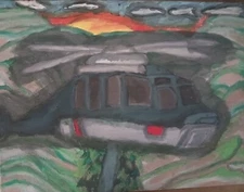 VINTAGE POP OP ART PAINTING AVIATION 