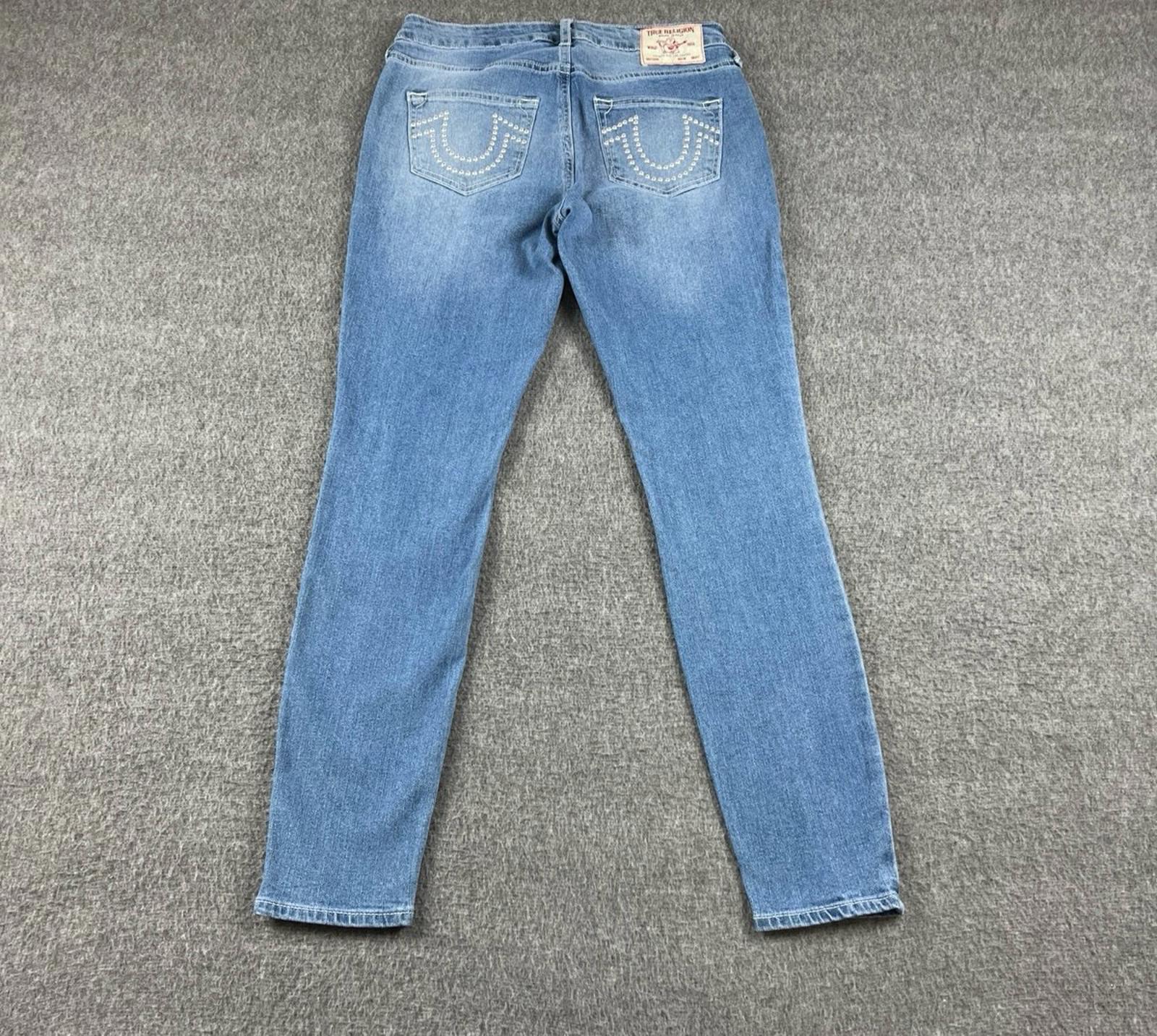  True Religion Jennie Curvy Mid Rise Super Skinny Jeans Women's Sz 27 Blue Denim thumbnail 3