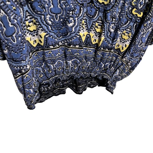 Angie Blouse Women's XL V-Neck Beaded 3/4 Sleeve Boho Printed Top - Picture 3 of 8
