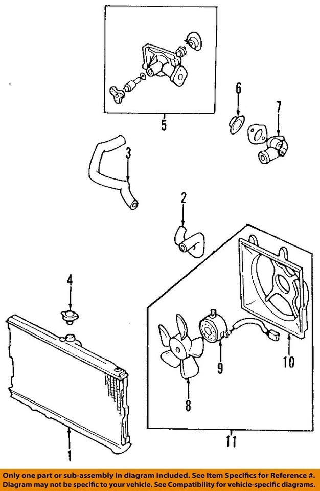Used Engine Cooling Fan Motor fits: 2004 Kia Optima Fan Assembly radiator Grade Foto 3 de 4