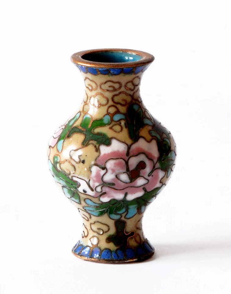 Vase Ancien Cloisonné En Cuivre Chinois Oriental H.5cm - Photo 1/1