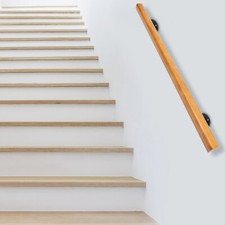 4FT Wood Handrails for Indoor Stairs, Safety Non-Slip Stair Railing,Professional