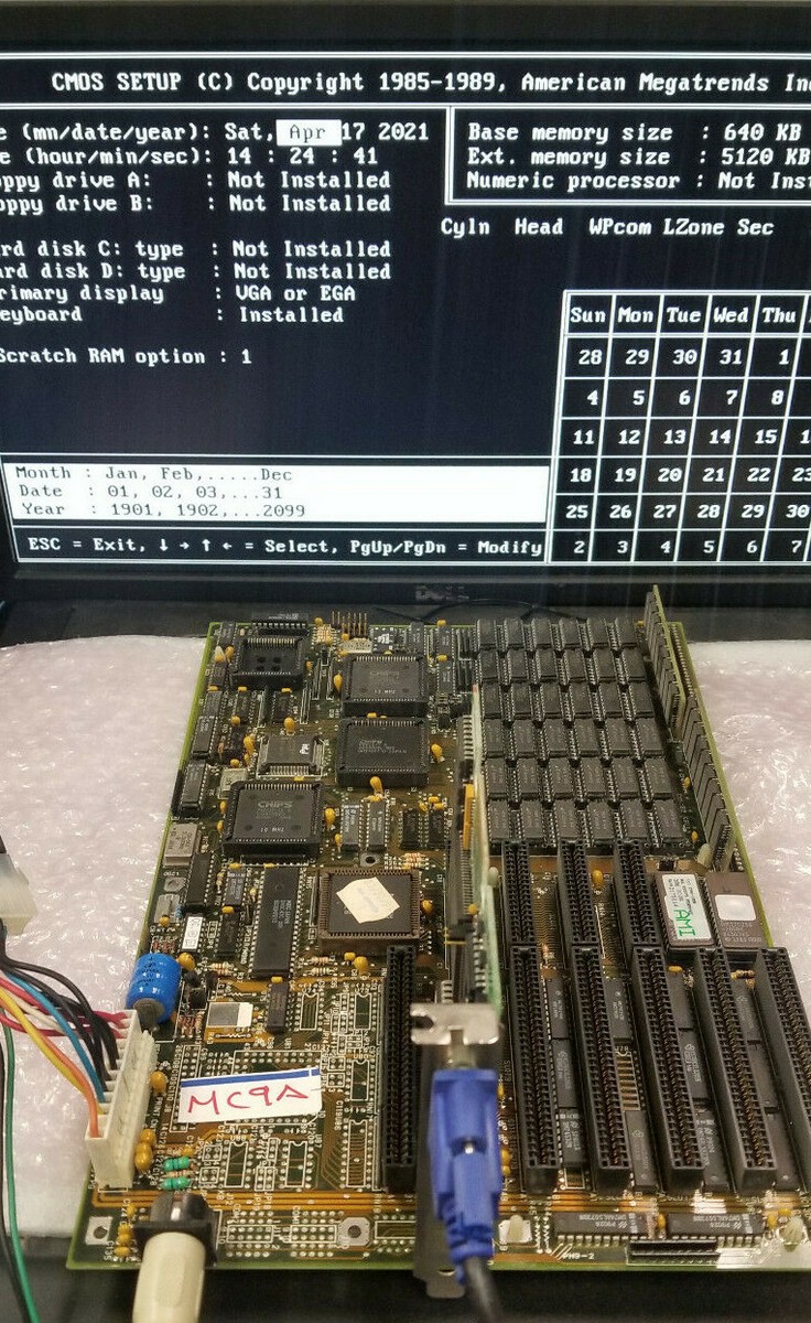 CHIPS Motherboard, Intel 80386 SX 16MHz CPU and 6Mb RAM DOS