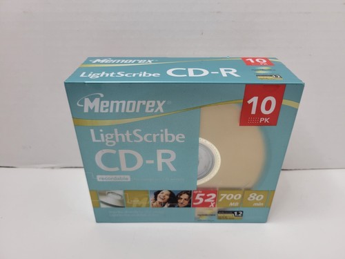 New Memorex LightScribe CD-R (10pk ) With Cases Recordable 80min