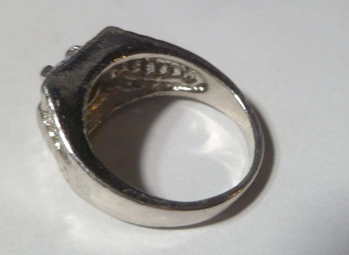 Blau TOPAS RING 14k Weißgold EP .925 Größe 9 Männer Frauen - Bild 5 von 8