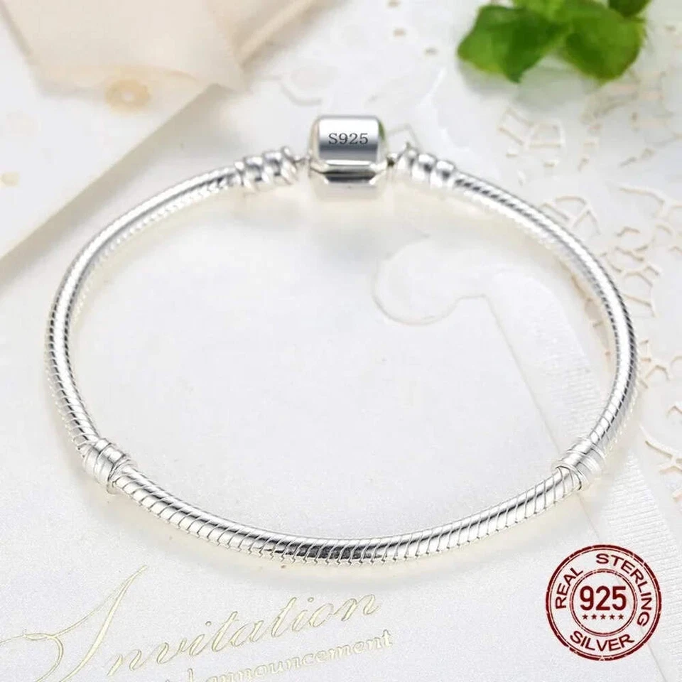 Handmade 925 Sterling Silver Snake Chain Bracelet for Women Fine Jewelry - Image 4 of 4