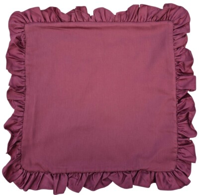 2er PACK KISSENBEZÜGE MIT RÜSCHEN ALTROSA WEINROT WEINROT UNI RÜSCHEN 18''