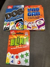 New Lot 3 Card Games Blink Dos Mad Gab Factory Sealed