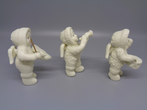 CUTE! 3-Piece Band Set Christmas Porcelain Snow Figurine Kids Toys - Picture 2 of 5