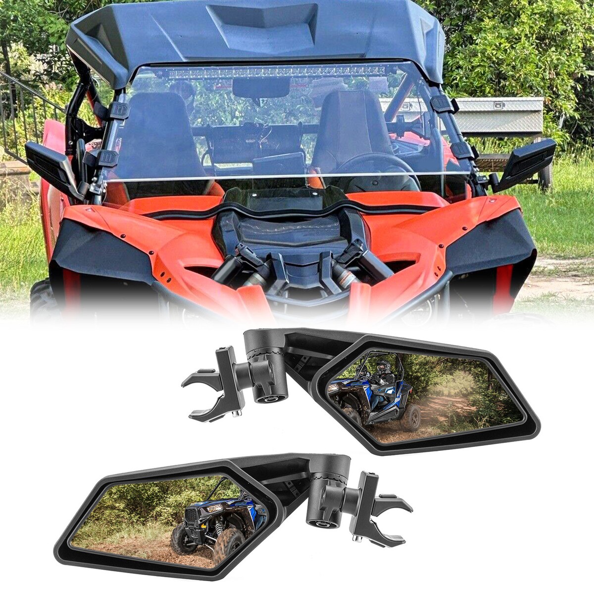 UTV Rear View Center Mirror W/2 Roll Bar For CAN AM MAVERICK Commander 800 1000 - Foto 7