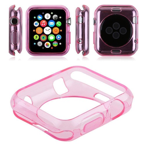 5 Pack Lot Pink & Clear Tones Bumper Protect Case Gel TPU Cover for Apple Watch - Picture 2 of 9