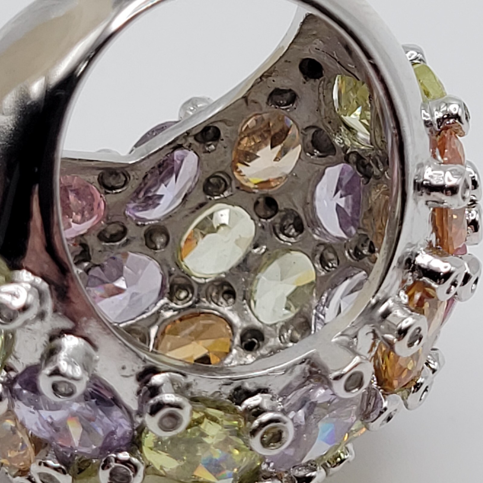 Runway Statement Dome Ring Multicolor Signed Size… - image 14