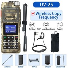 BAOFENG UV-25 WALKIE TALKIE LONG RANGE TRI-POWER TWO WAY RADIOS BAG 48CM ANTENNA