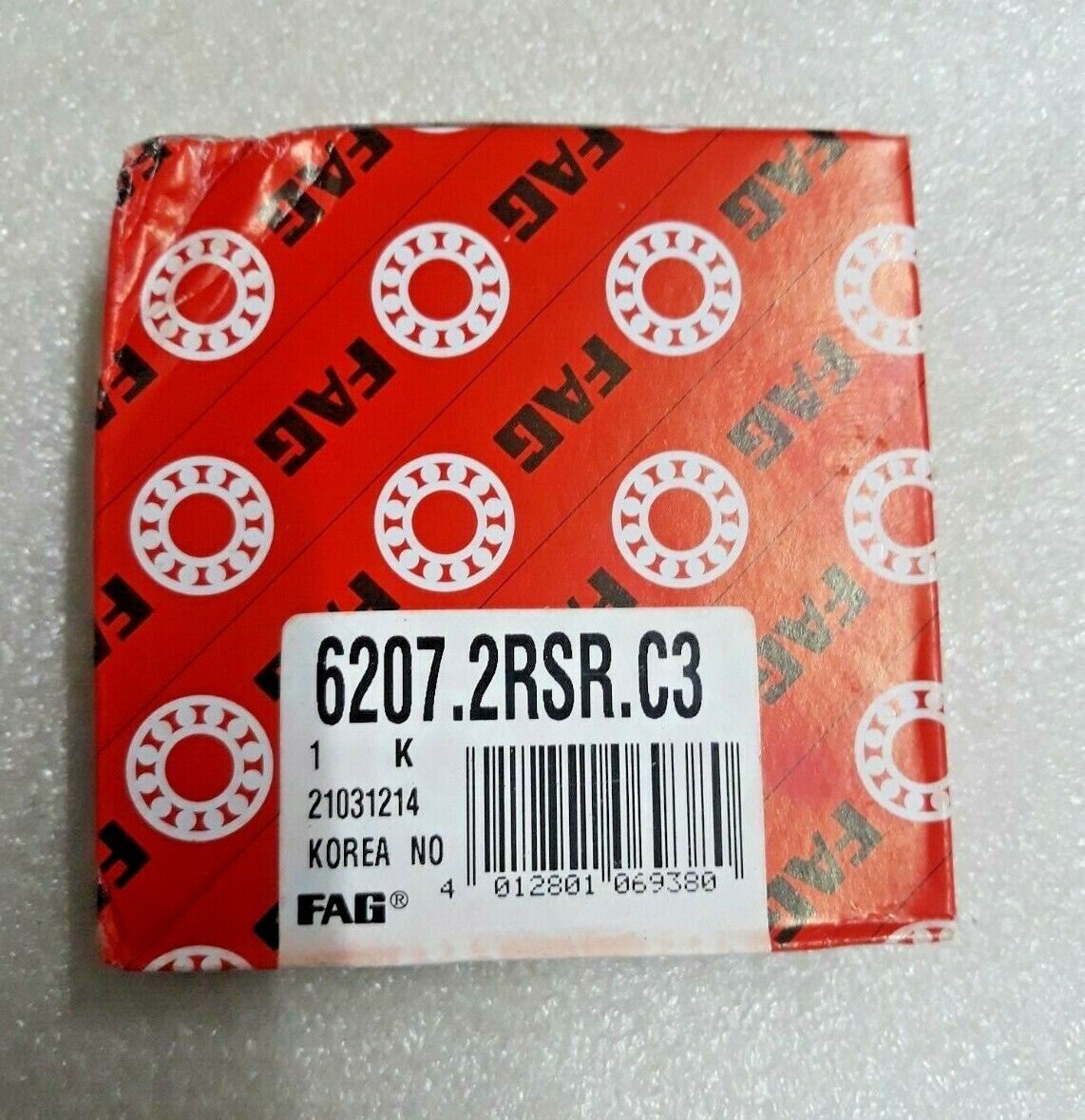 Roulement à billes FAG 6207-2RSR-C3 de 35mm pour compresseur et pompe