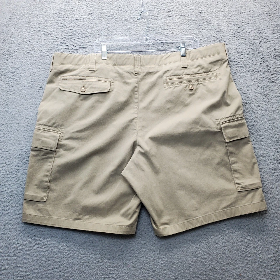 Pantalones Cortos Carga Lands' End Para Hombres 46 Tostados Calce Tradicional Tiro Medio Frente Plano Oeko Tex Foto 2 de 4