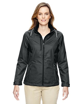 North End Womens Size M Lightweight Black Dobby Jacket 100% Recycled Polyester