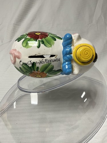 Super Fun Cute Vintage Pig Bank Japan Kitschy Anthropomorphic Piggy Bank EMPRESS - Picture 6 of 6