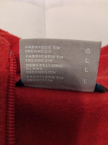 Columbia Giacca Uomo L Rosso/Grigio Zip Up Pile Manica Lunga Collo Alto Gorpcore - Foto 12 di 13