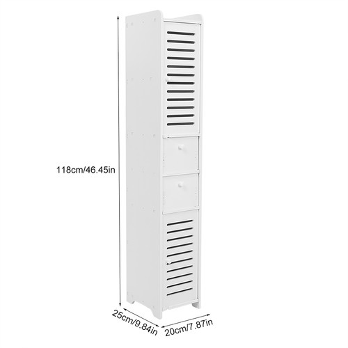 118cm Bathroom Storage Cabinet Organiser Cupboard Shelf Laundry Toilet Tall Slim - Picture 2 of 12