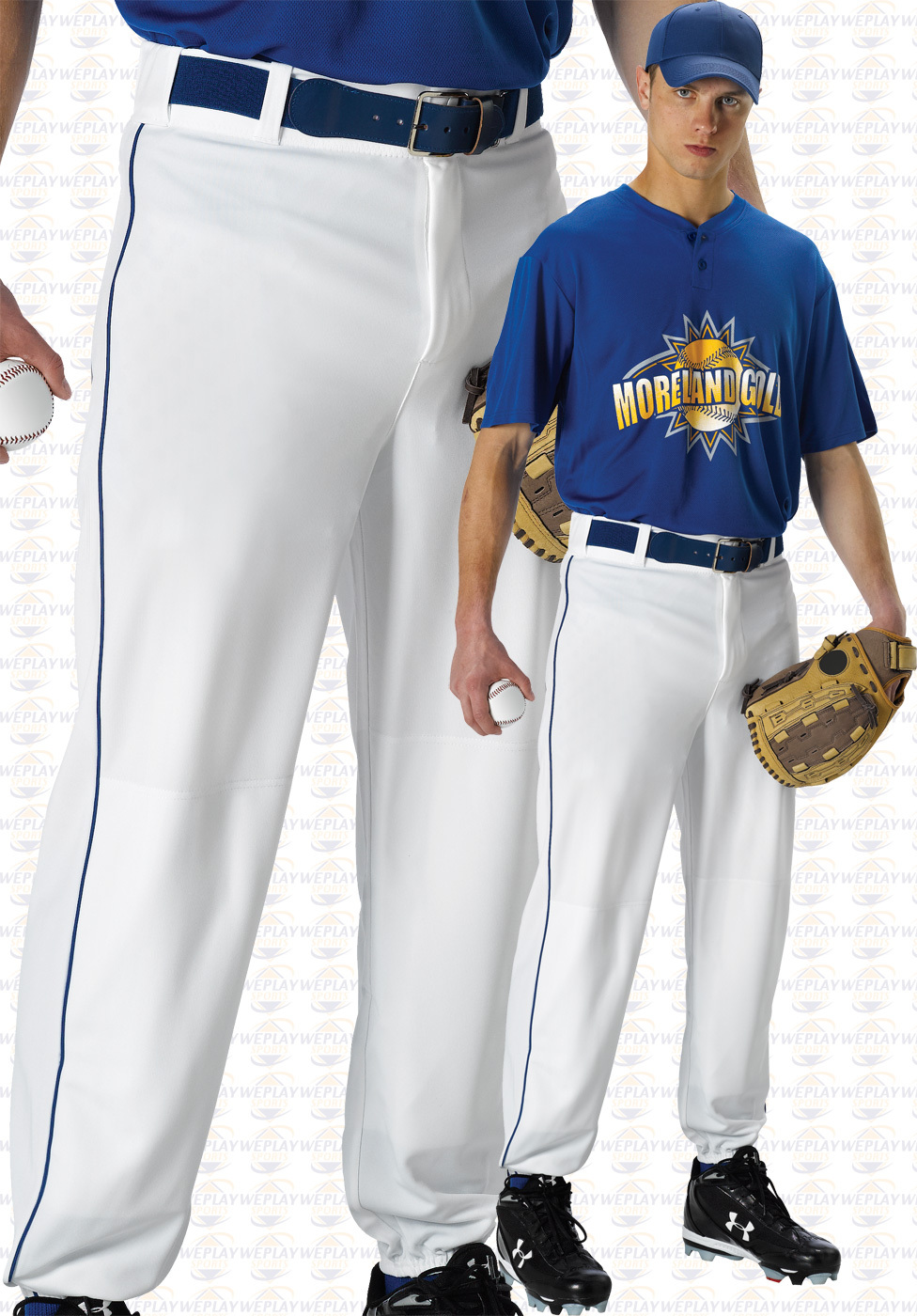 Alleson Youth Boys Ankle Length Baseball Pants With Piping Braid