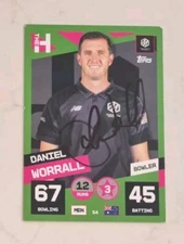 Daniel Worrall Signed The 100 Cricket Trade Card Topps Select Australia T20