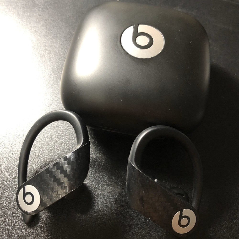 Carbon Fiber +Silver Skin Vinyl 2 Pack for Powerbeats Pro Case Beats By Dre