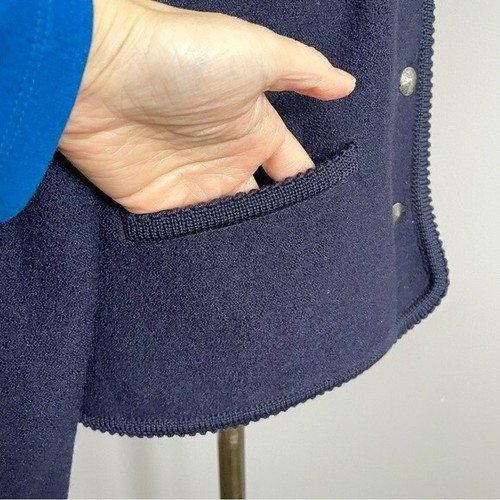 Vintage Geiger Navy Blue Wool Light Jacket / Shacket - M, made in Austria 🇦🇹 - Picture 6 of 11