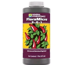 General Hydroponics FloraMicro 5-0-1  1.5L (1.58QT) Read Listing! Custom Bottle