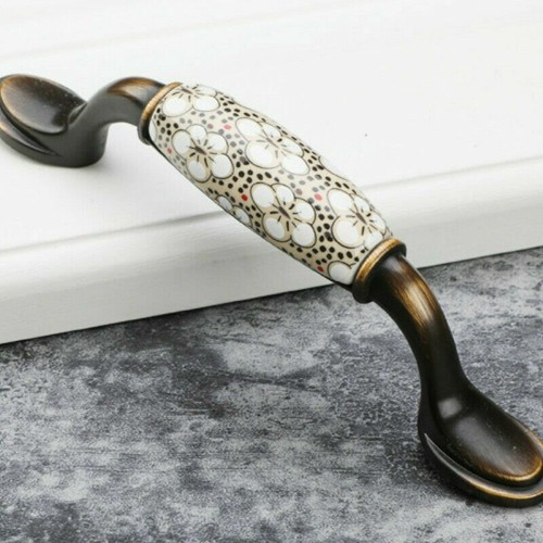 Home Ceramic Cabinet Pulls Handles Retro Drawer Knobs Furniture Handle Hardware - Picture 7 of 21