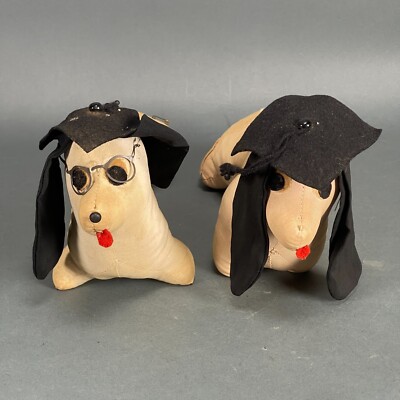 Vintage 60s MCM Pair Dachshund Dog 11