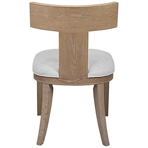 Uttermost Idris Coastal Solid Wood and Fabric Armless Chair in Natural Oak - Picture 6 of 9