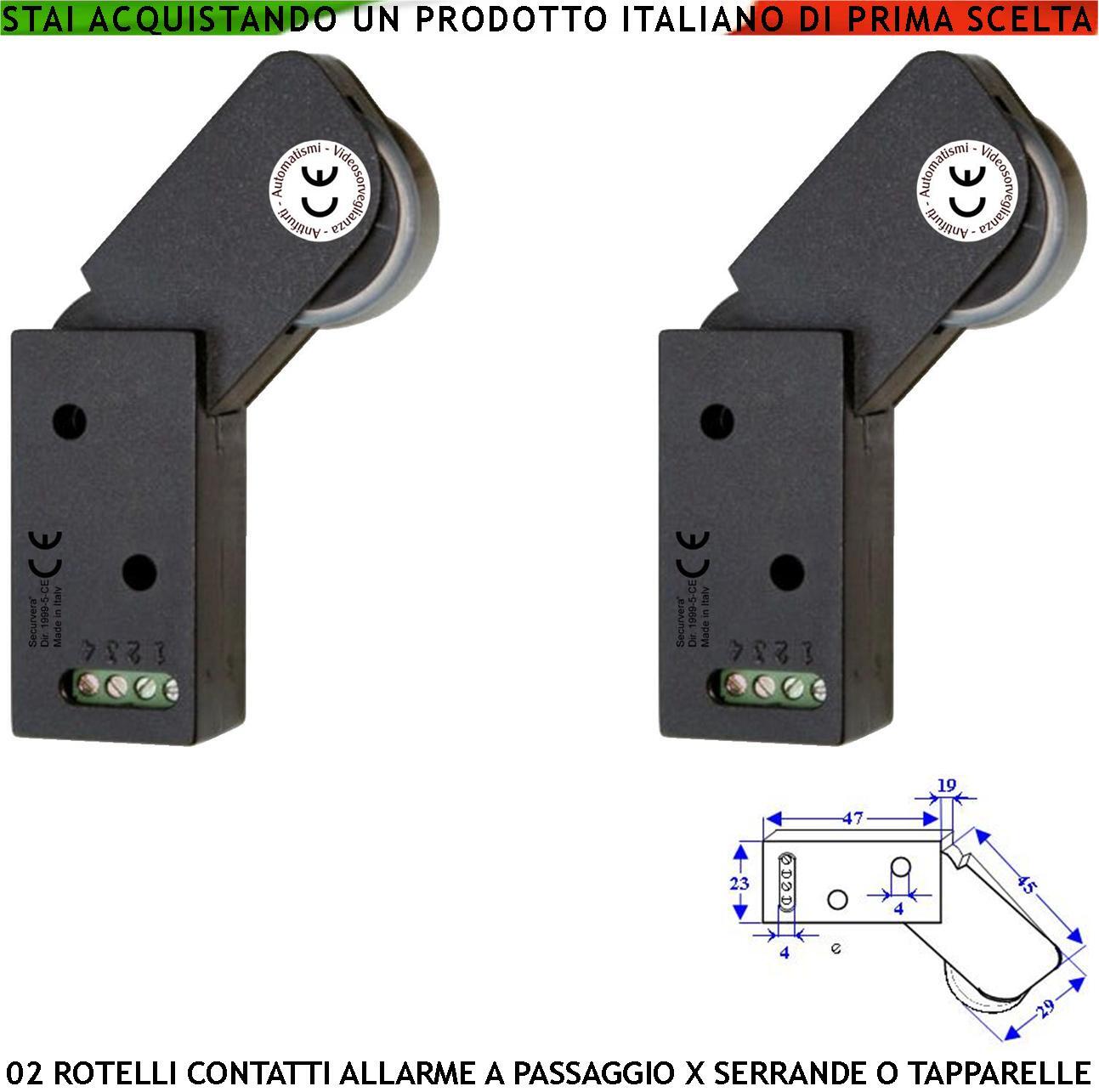 2 Sensori Tapparelle Marrone Rotello Allarme Serrande Rotanti Professionale