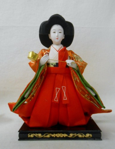 201 Set of 3 Japanese HINA Doll / SANNIN-KANJYO w/ Base & Tools - Picture 7 of 8